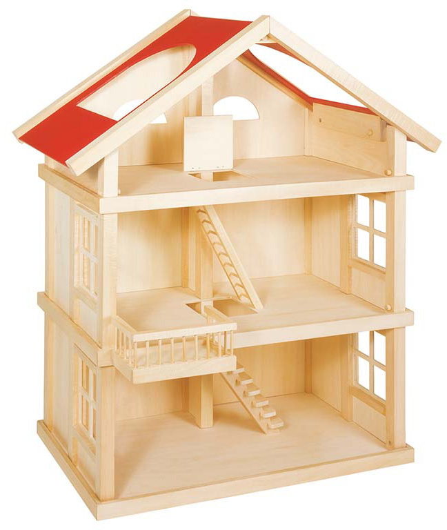 Maison de poupée en bois avec accessoires 3 étages et 5 pièces 62