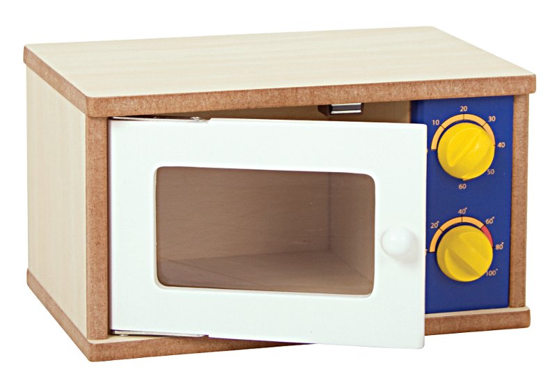 Micro-ondes en bois, jouets en bois