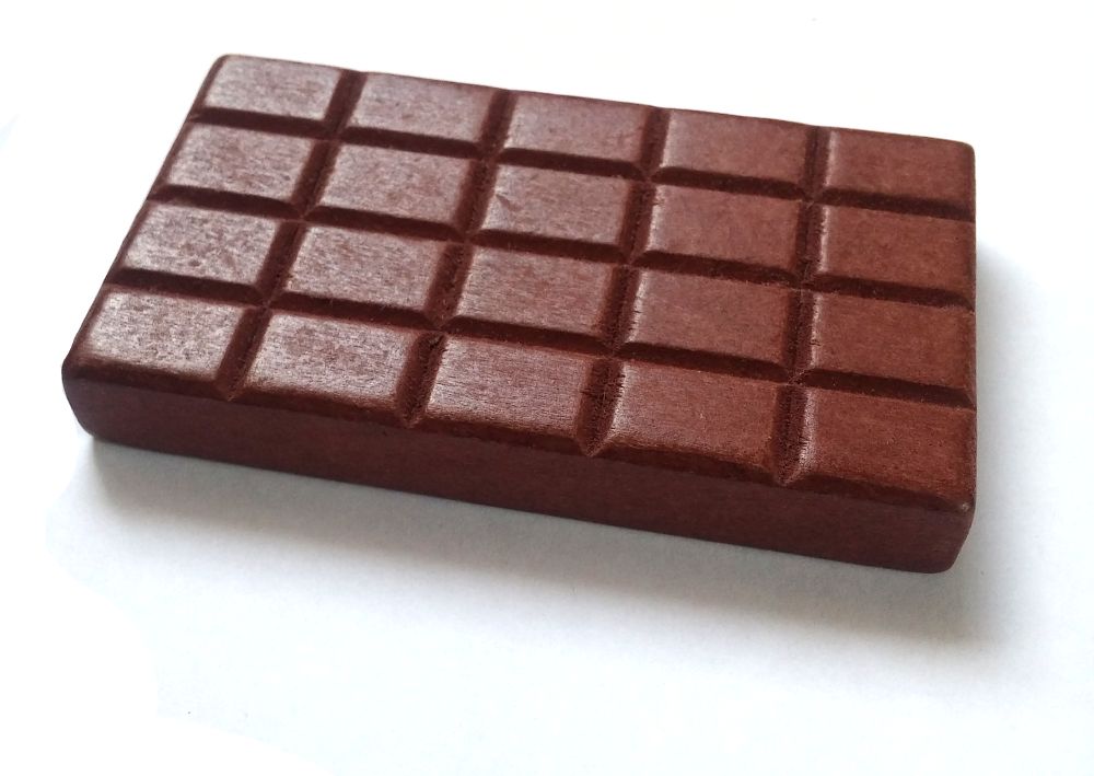 Tablette de chocolat en bois de dînette et marchande