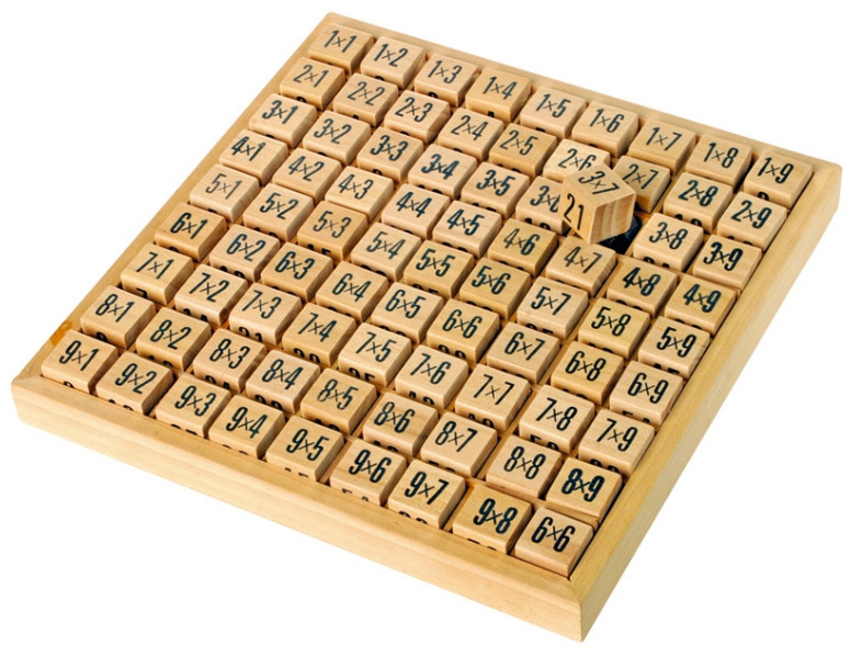 Table de multiplication en bois modèle carré (2 modèles)
