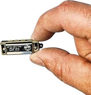 Micro harmonica métallique 8 tons avec collier, Goki