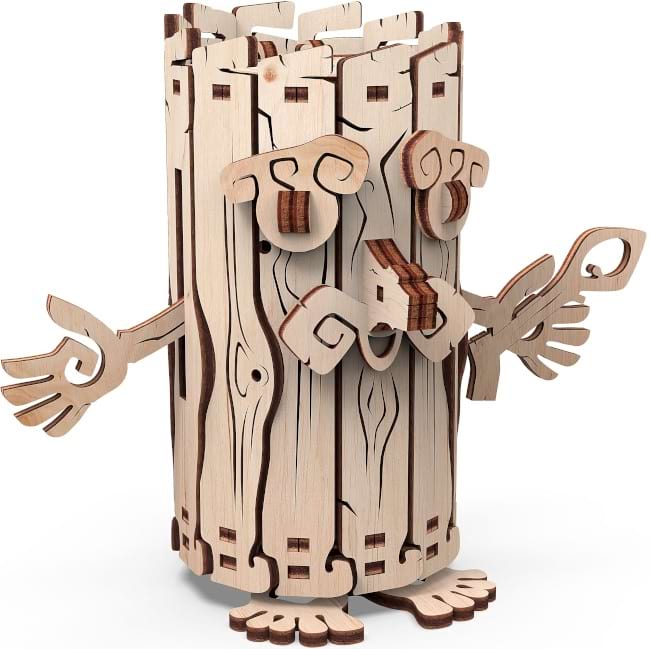 Tirelire arbre en bois DIY, maquette animée Mr Playwood