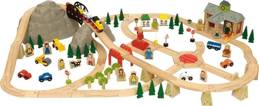 Circuit de train en bois montagne  Chez les enfants, jeu jouet éthique