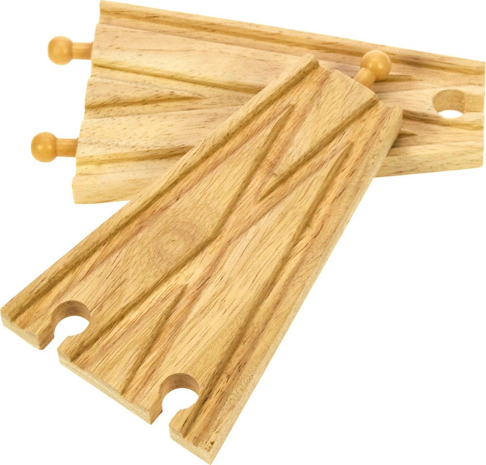 Deux rails d'aiguillage en bois forme V droit pour circuit de