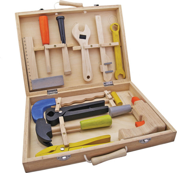 Boîte à outils portatif en bois pour enfant